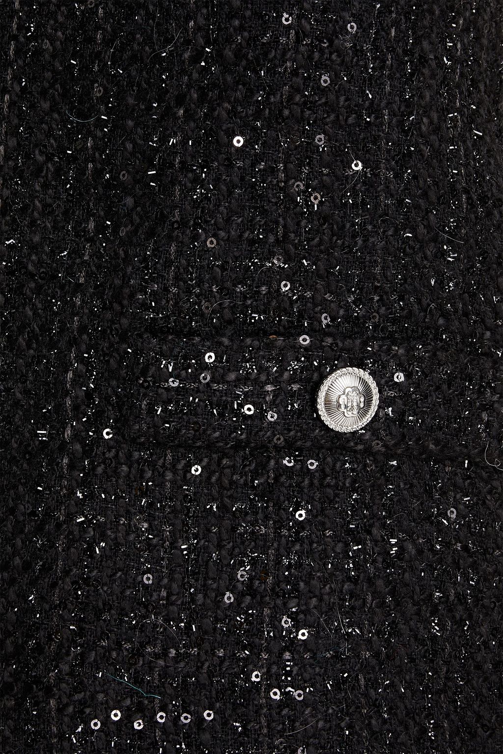 MAJE Embellished metallic tweed top