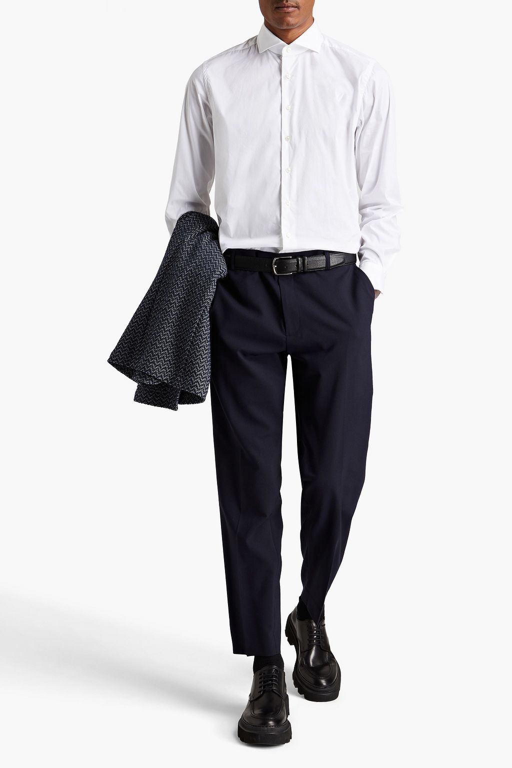 PESERICO Stretch-cotton poplin shirt