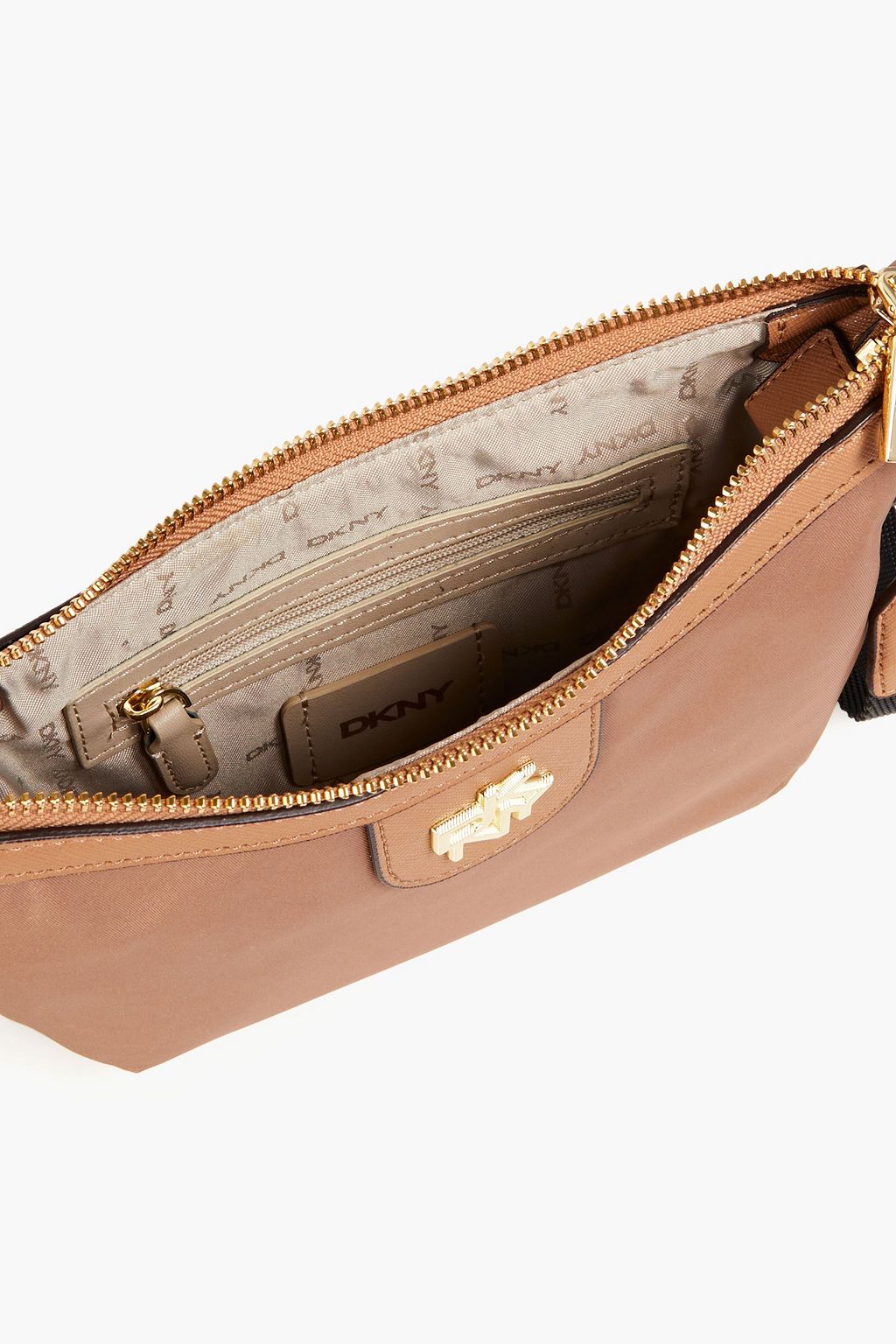 DKNY Faux leather-trimmed shell shoulder bag