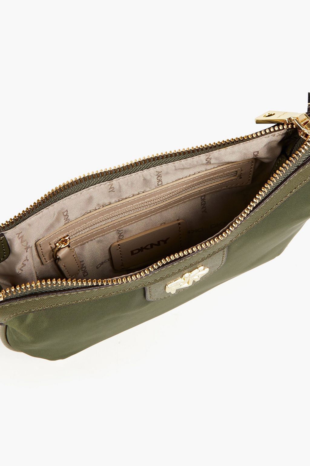 DKNY Faux leather-trimmed shell shoulder bag