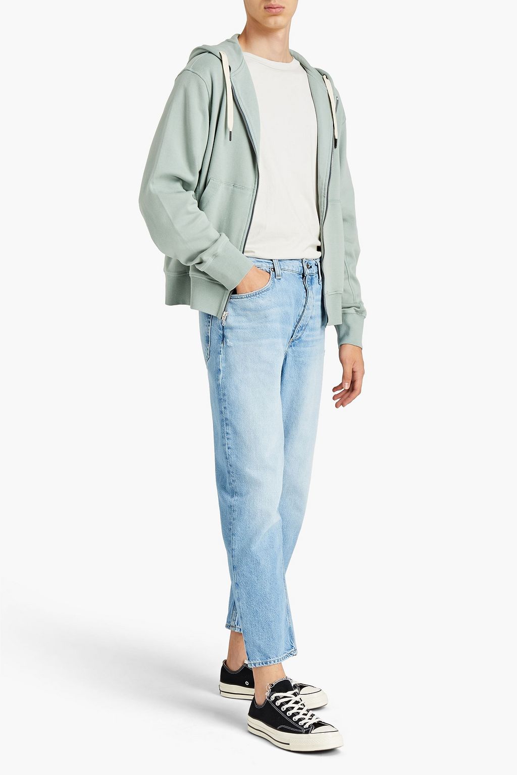 RAG & BONE Cropped faded denim jeans