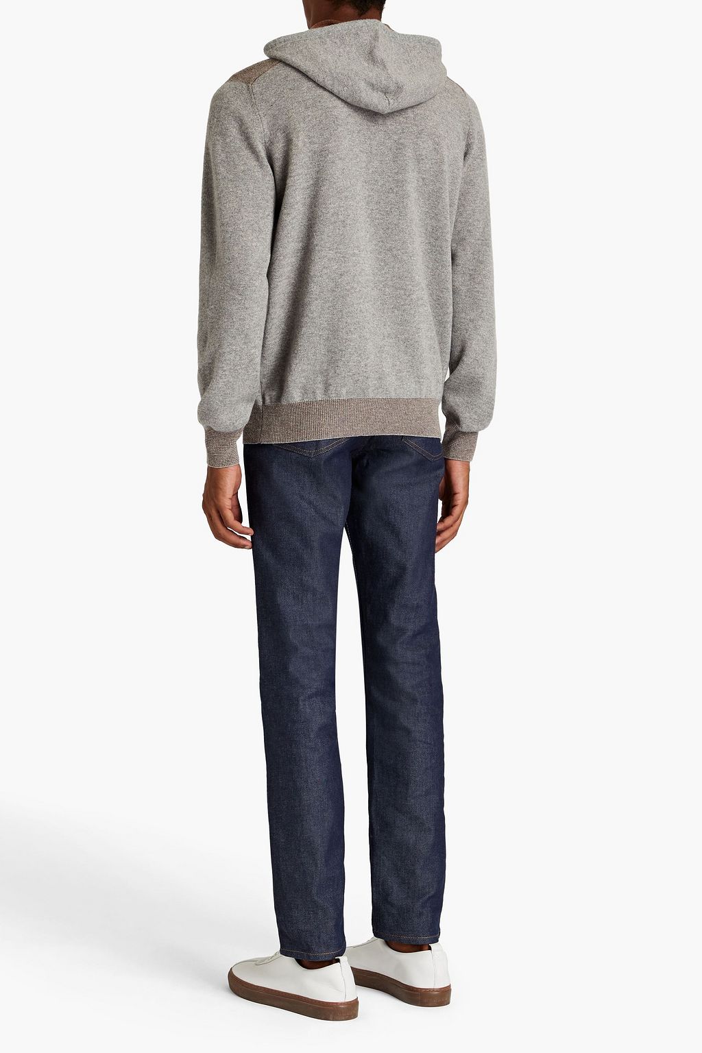 PESERICO Mélange merino wool and cashmere-blend drawstring hoodie