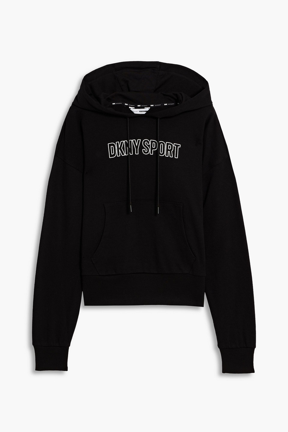 Printed French cotton-blend terry hoodie