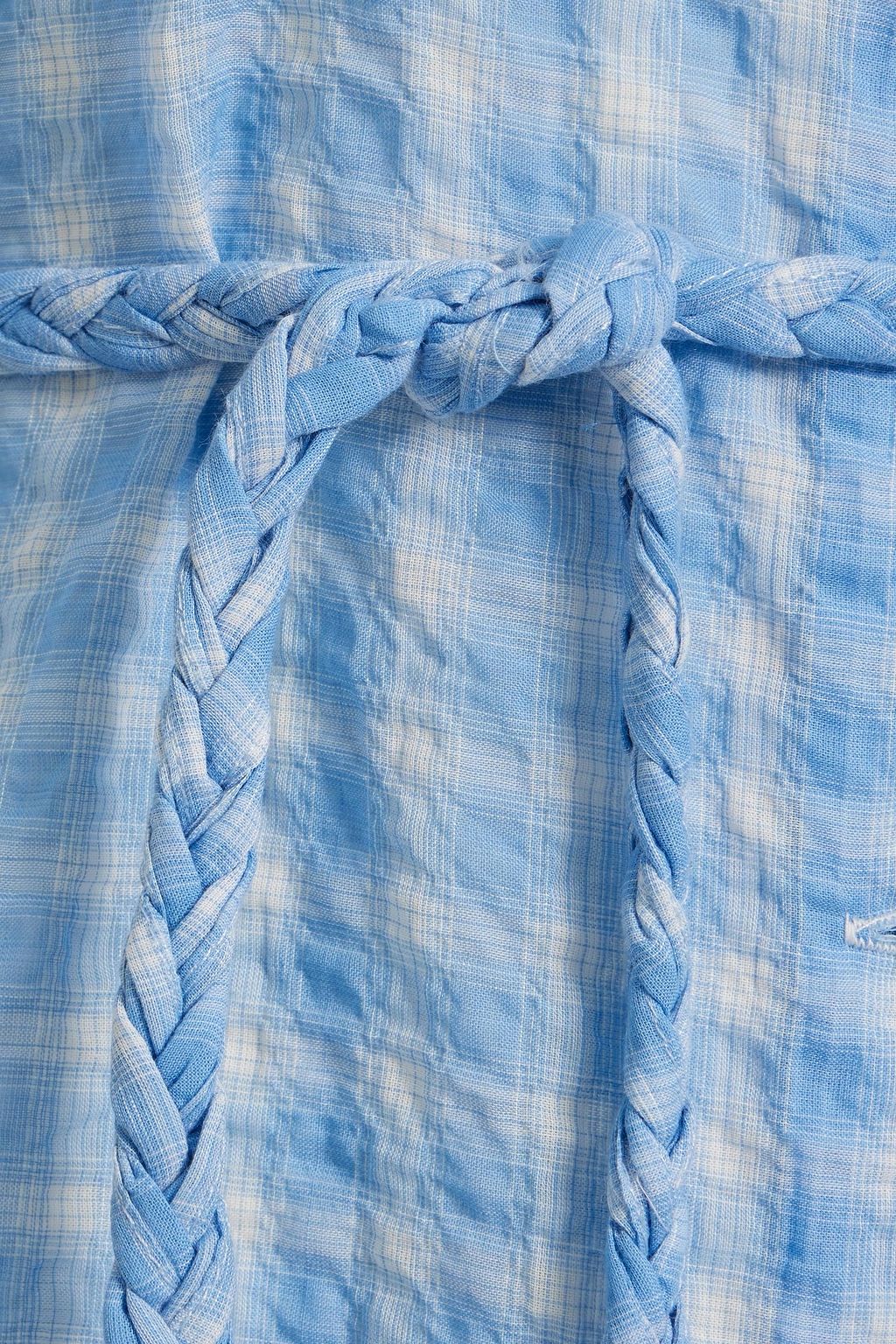 BELIZE Valencia checked cotton-blend midi dress