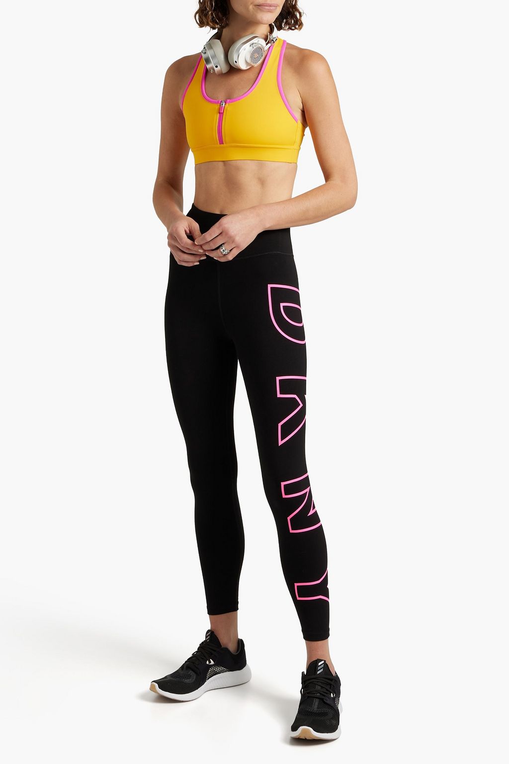DKNY Printed cottonblend jersey leggings THE
