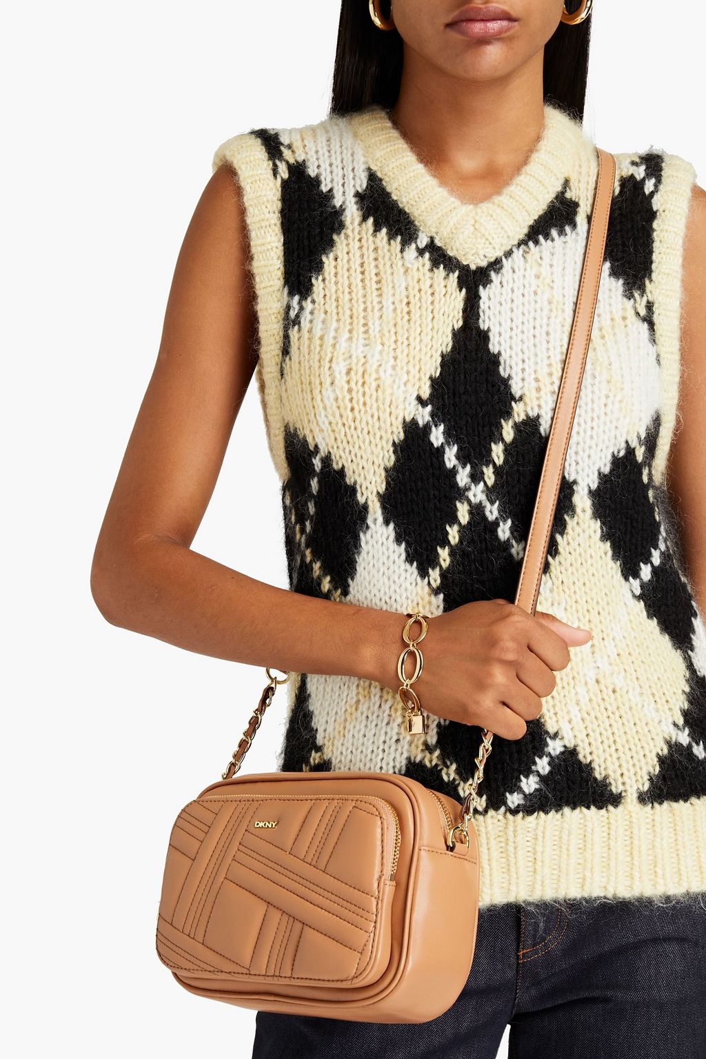 DKNY Quilted leather camera bag