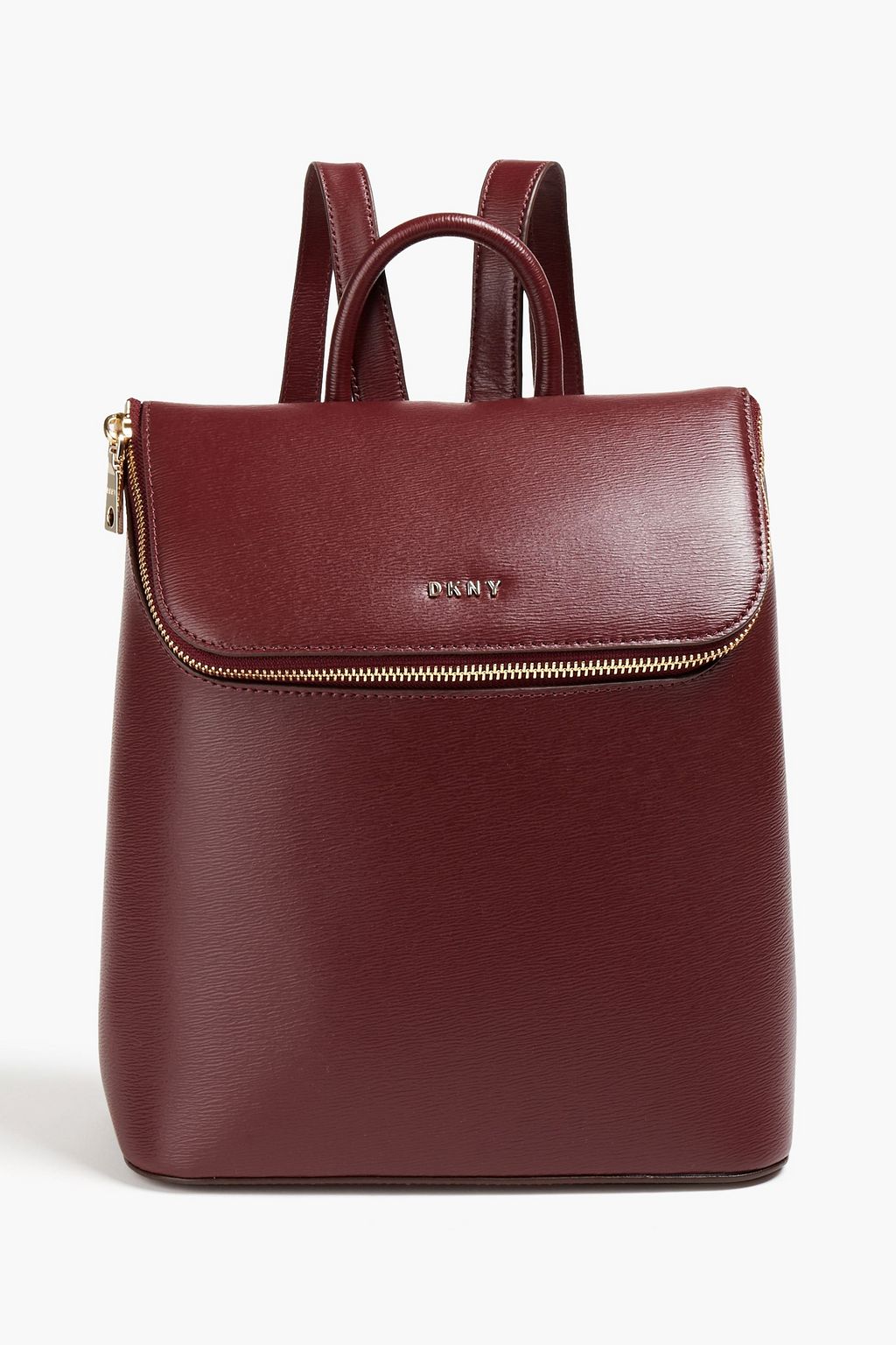 Merlot Textured-leather backpack | DKNY 