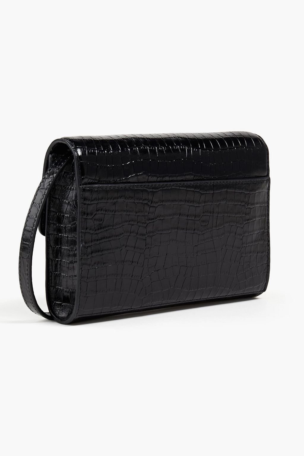 DKNY Croc-effect leather envelope clutch