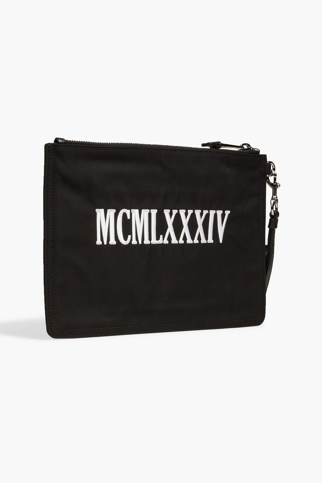 MOSCHINO Embroidered canvas pouch