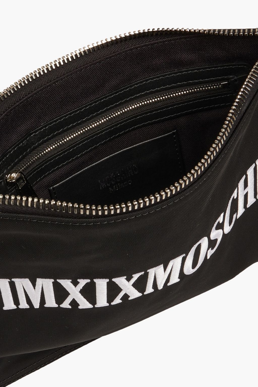 MOSCHINO Embroidered canvas pouch