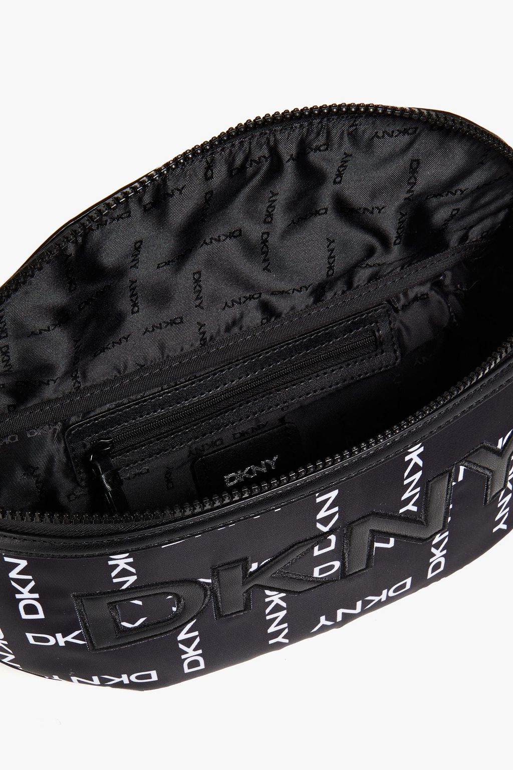 DKNY Logo-appliquéd logo-print shell belt bag