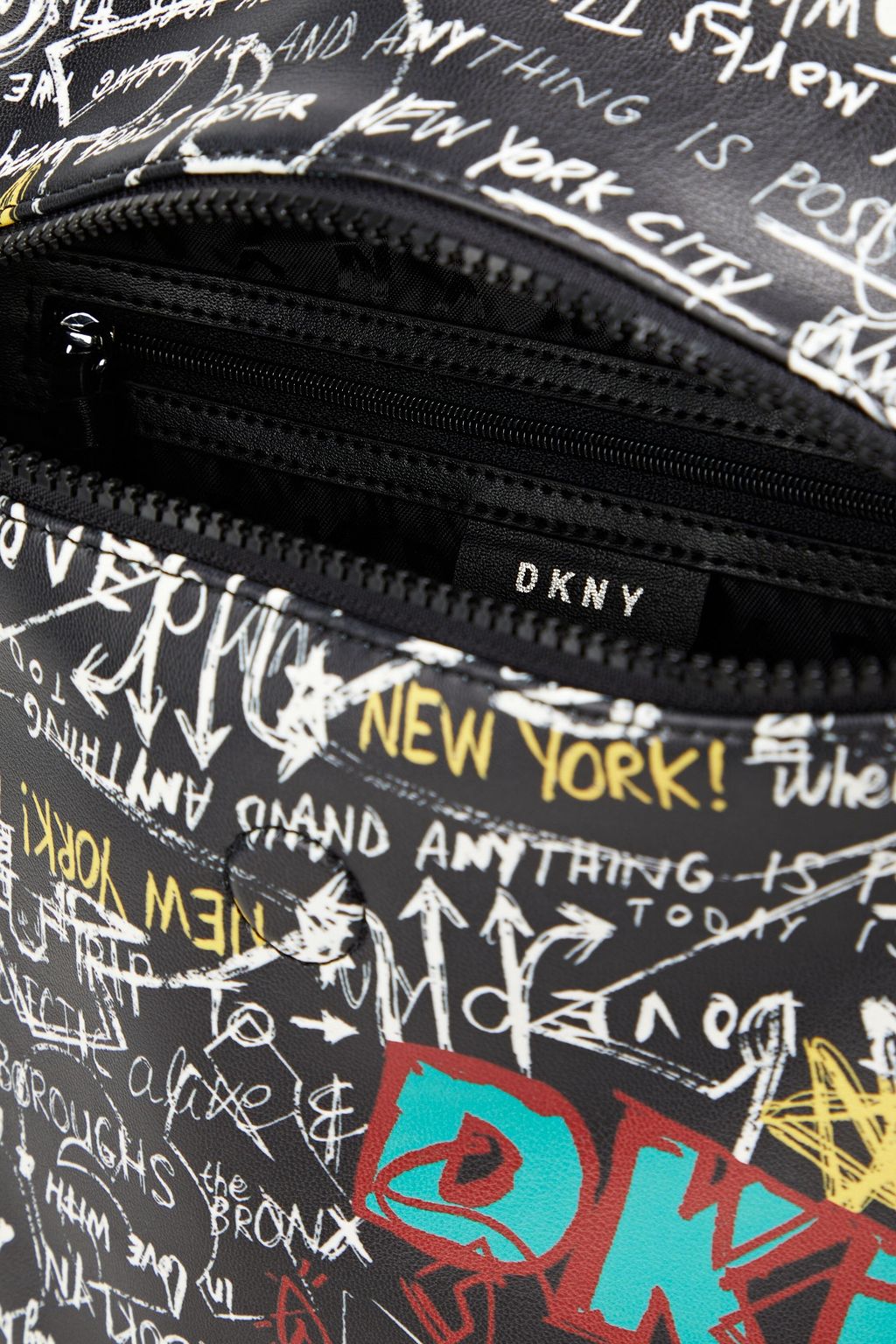 DKNY Printed faux leather backpack
