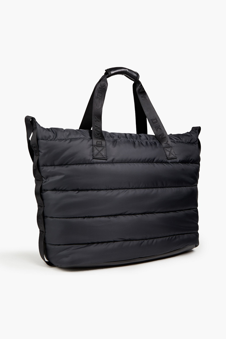 Dkny Logo-appliquéd Quilted Shell Weekend Bag In Black