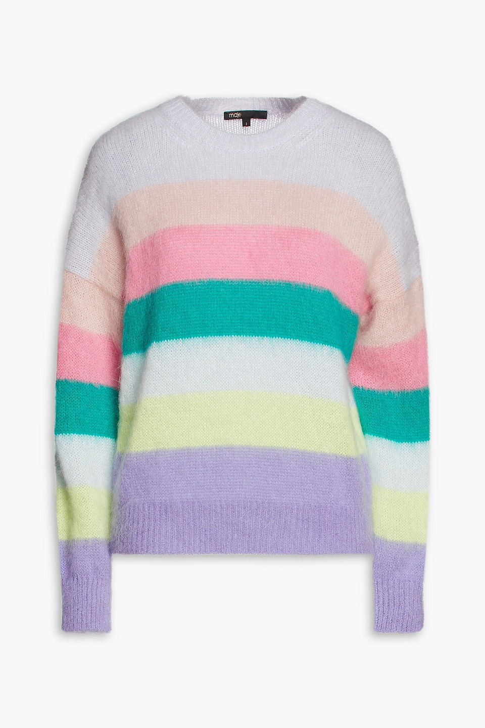MAJE BRUSHED STRIPED KNITTED jumper,3074457345632370472