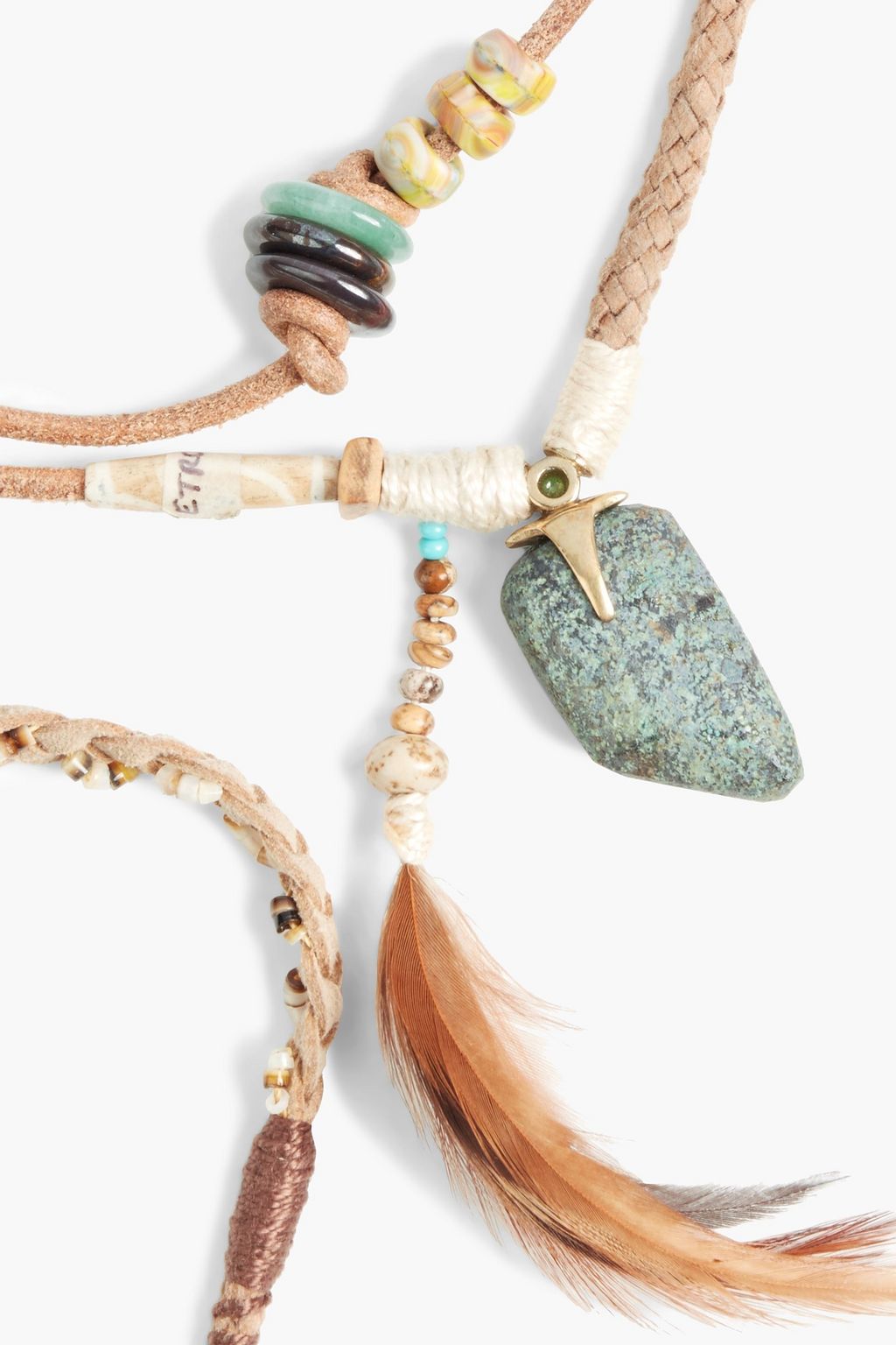 ETRO Shell, stone and rope necklace
