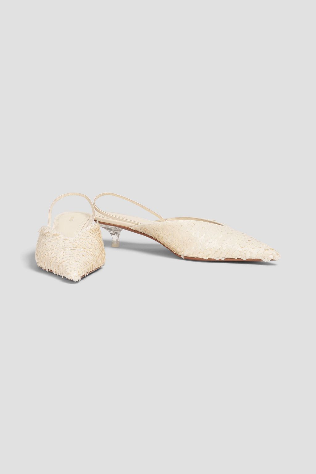NEOUS Irena sequined leather slingback pumps