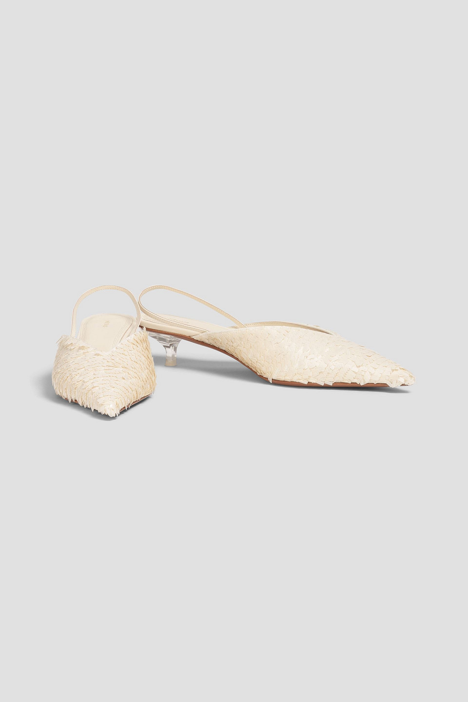 Neous Sequined Neoprene Slingback Pumps In Cream
