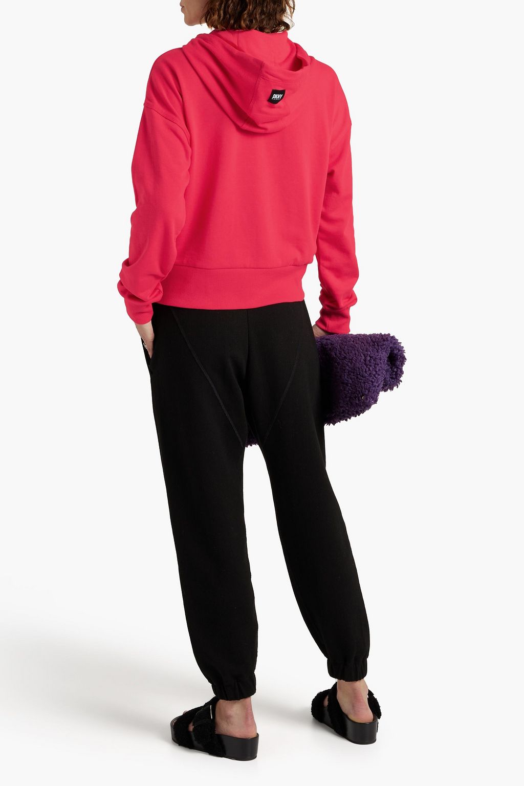 DKNY Printed French cotton-blend terry hoodie