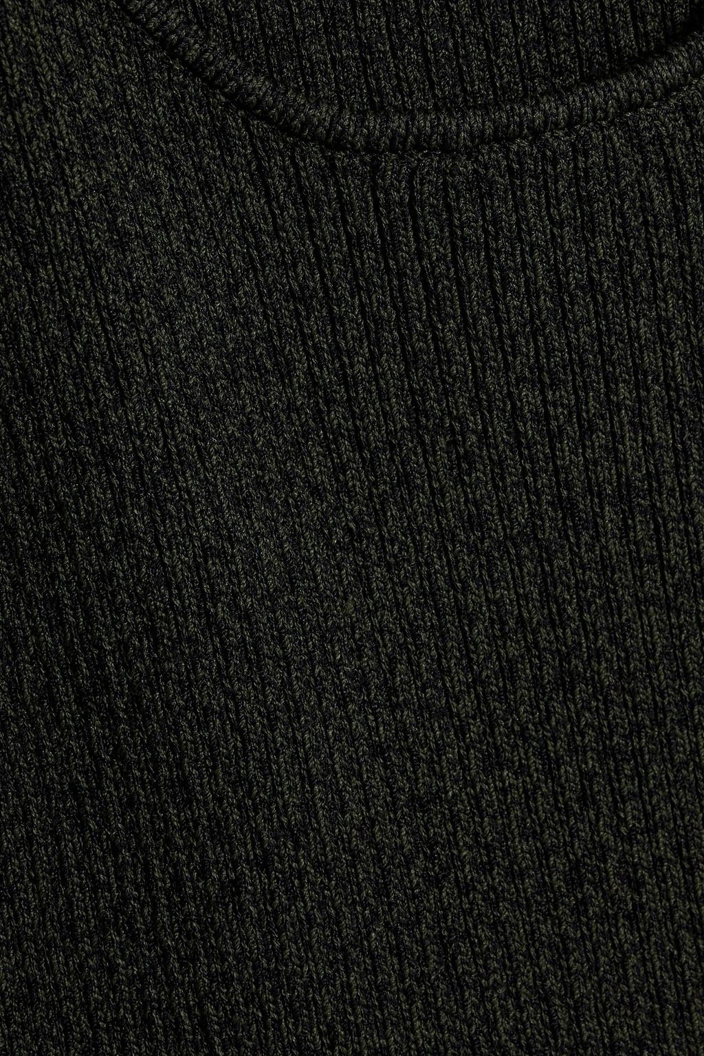 GANNI Mélange ribbed-jersey midi dress