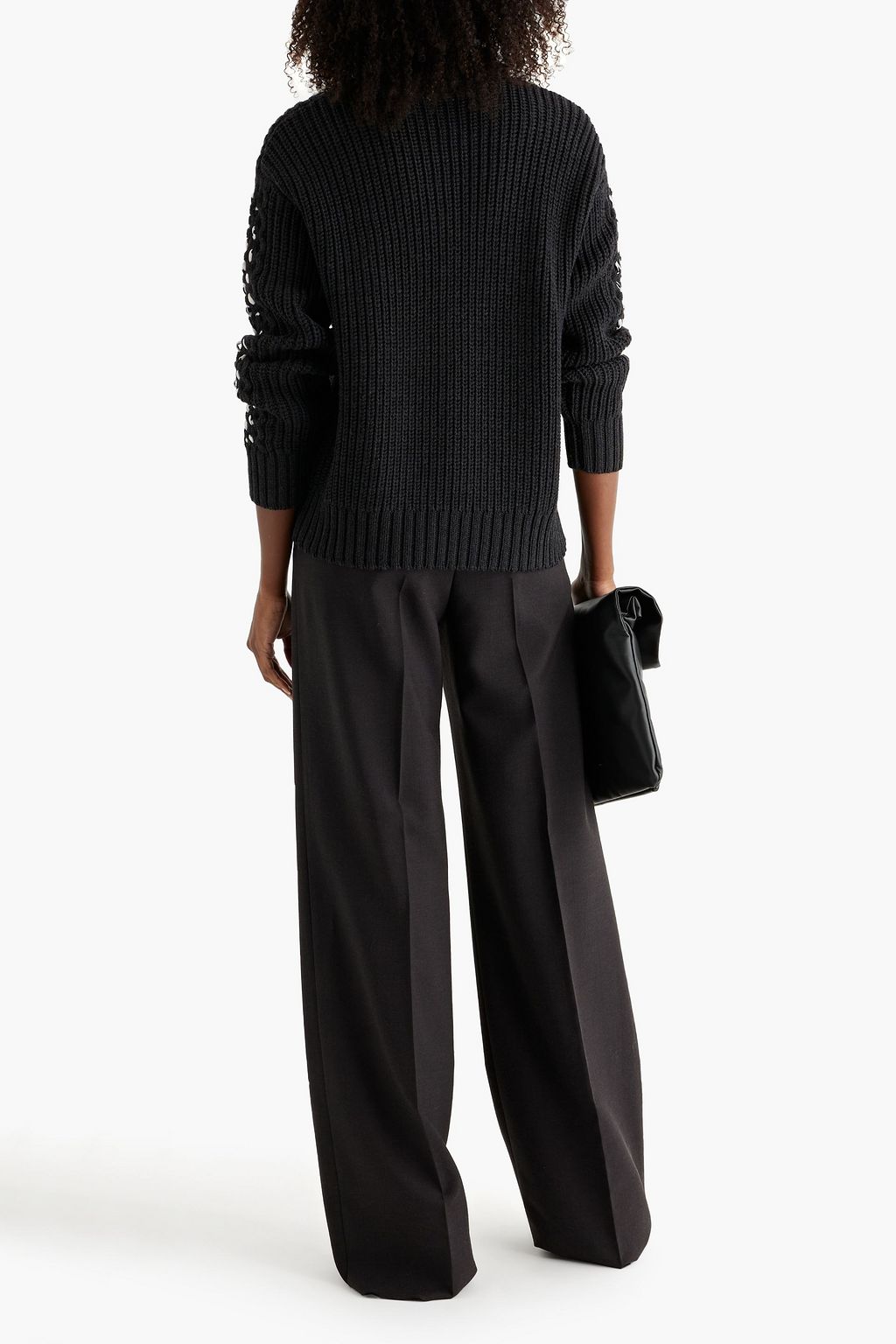 JASON WU + Coca-Cola cable-knit wool and printed crepe turtleneck sweater