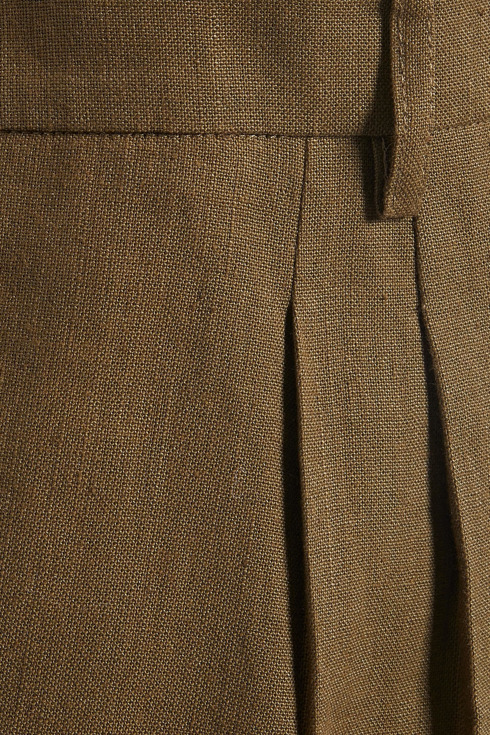 ETRO VIOLANT PLEATED LINEN-BLEND STRAIGHT-LEG PANTS