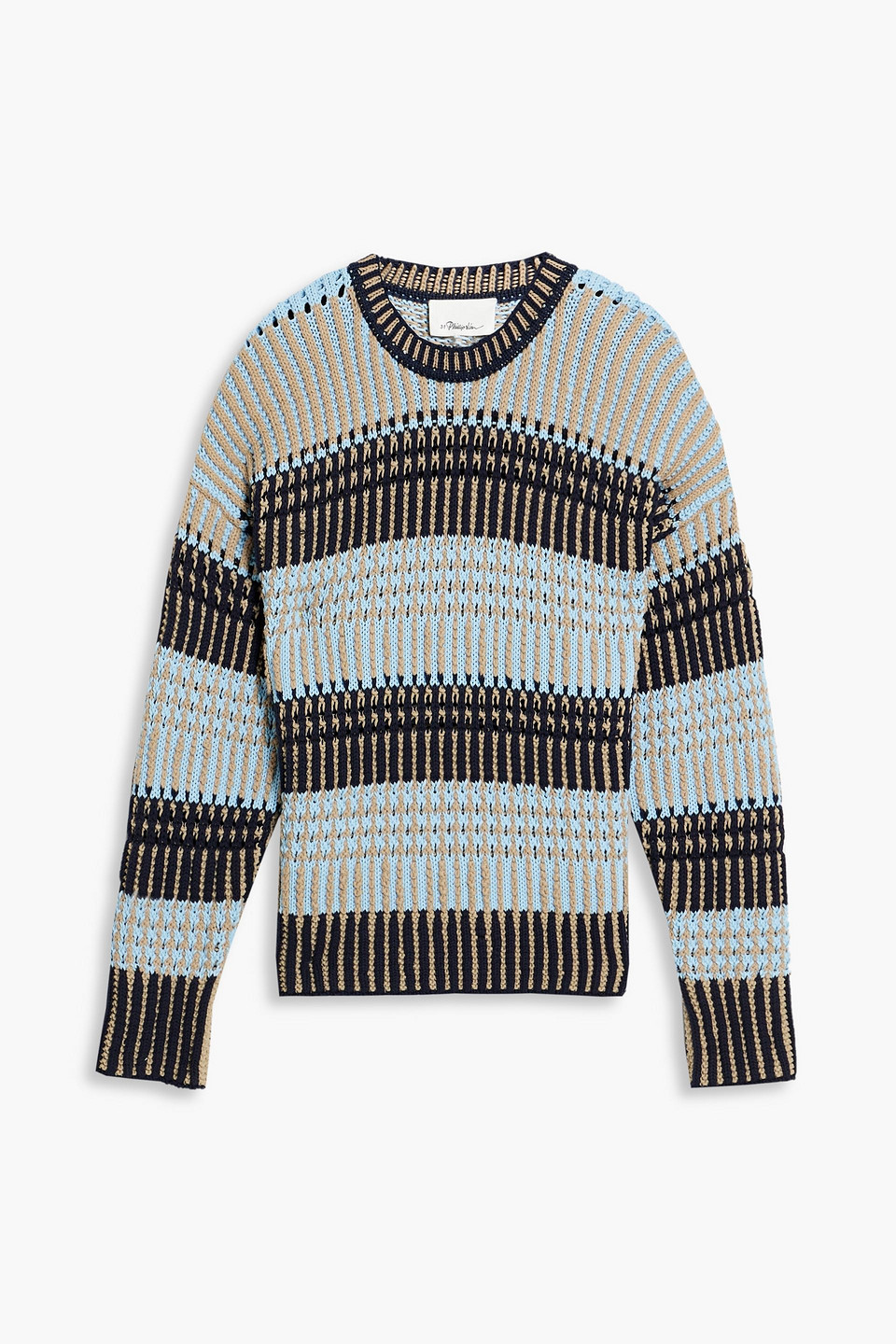 3.1 phillip lim - striped jacquard-knit sweater - blue - m