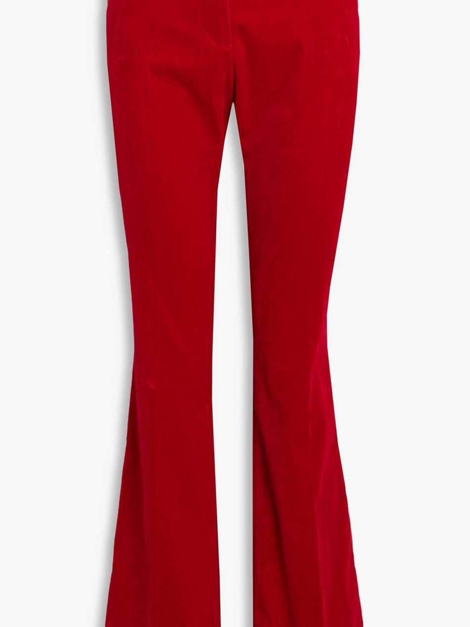 cotton-blend velvet bootcut pants