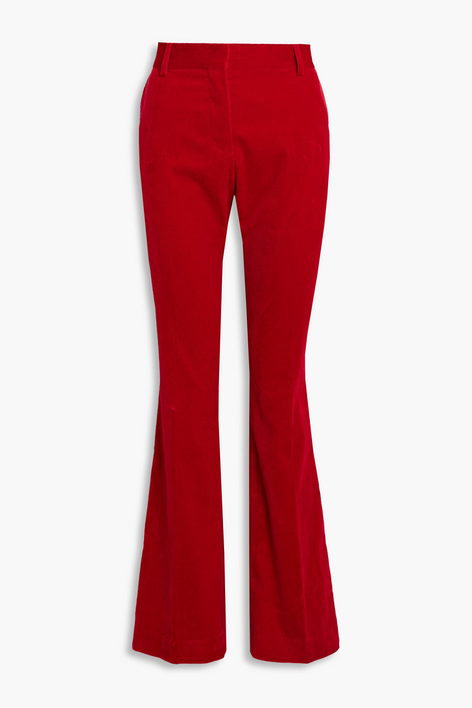 Frame Cotton-blend Velvet Bootcut Pants In Red