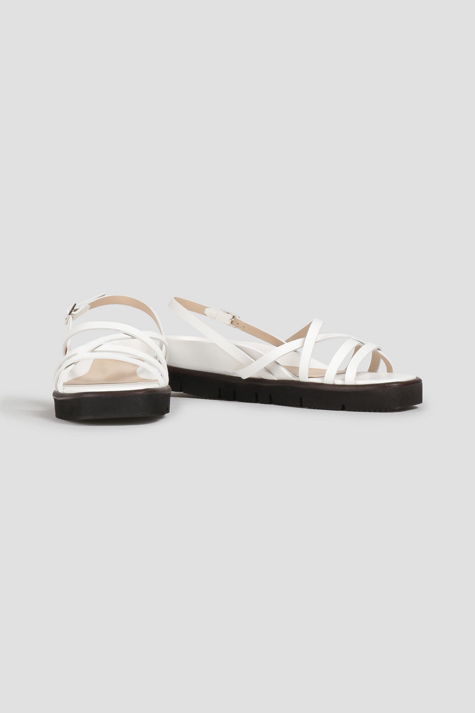 Theory Leather Platform Slingback Sandals In White