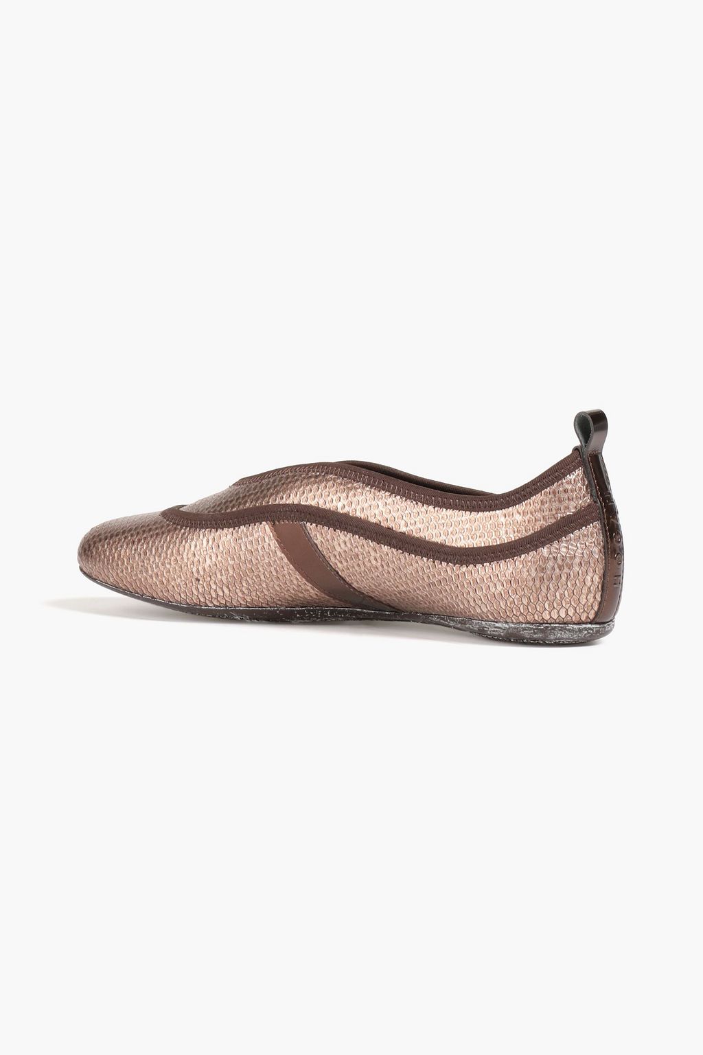 HOGAN Ballerinas aus Metallic-Leder mit Schlangeneffekt