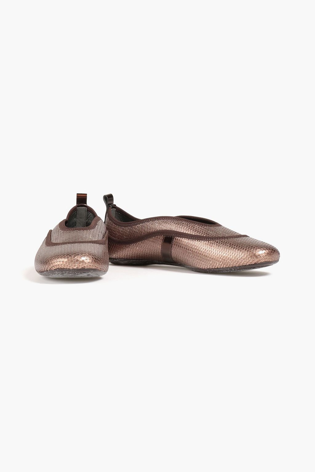 HOGAN Ballerinas aus Metallic-Leder mit Schlangeneffekt