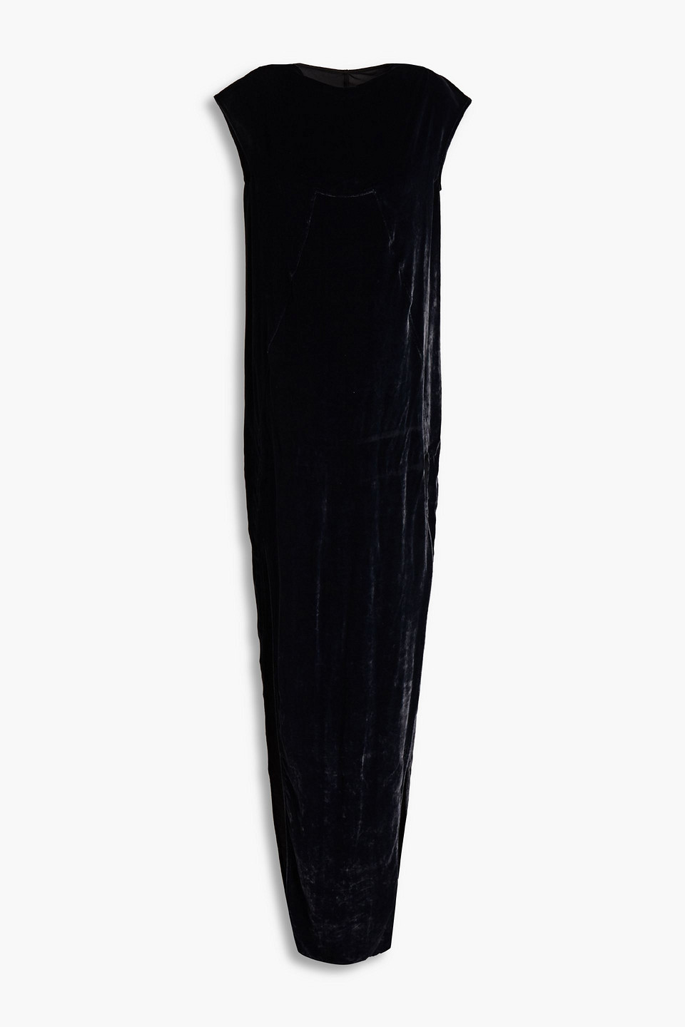 Rick Owens Velvet Maxi Dress In Black