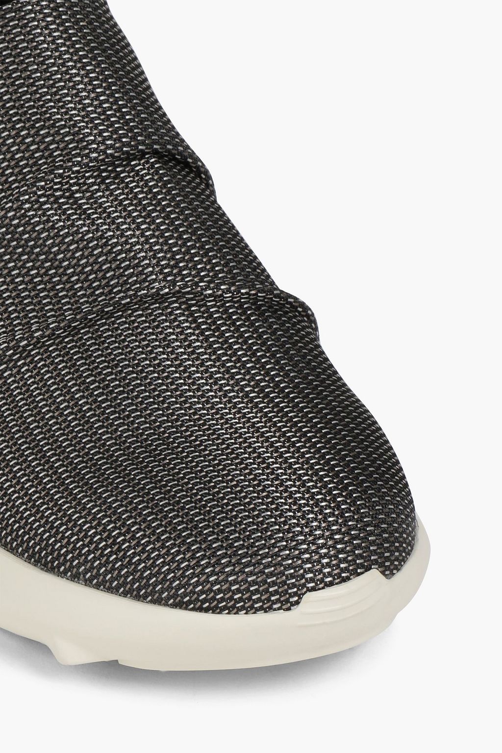 EMPORIO ARMANI Suede-trimmed jacquard sneakers