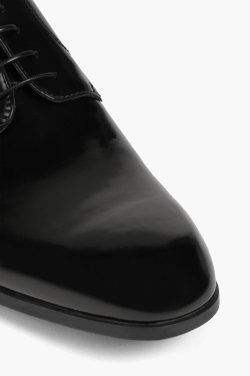 EMPORIO ARMANI Glossed-leather derby shoes