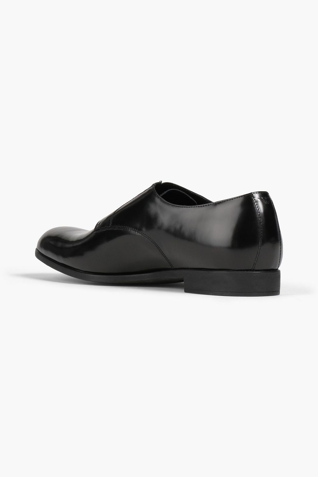 EMPORIO ARMANI Glossed-leather derby shoes