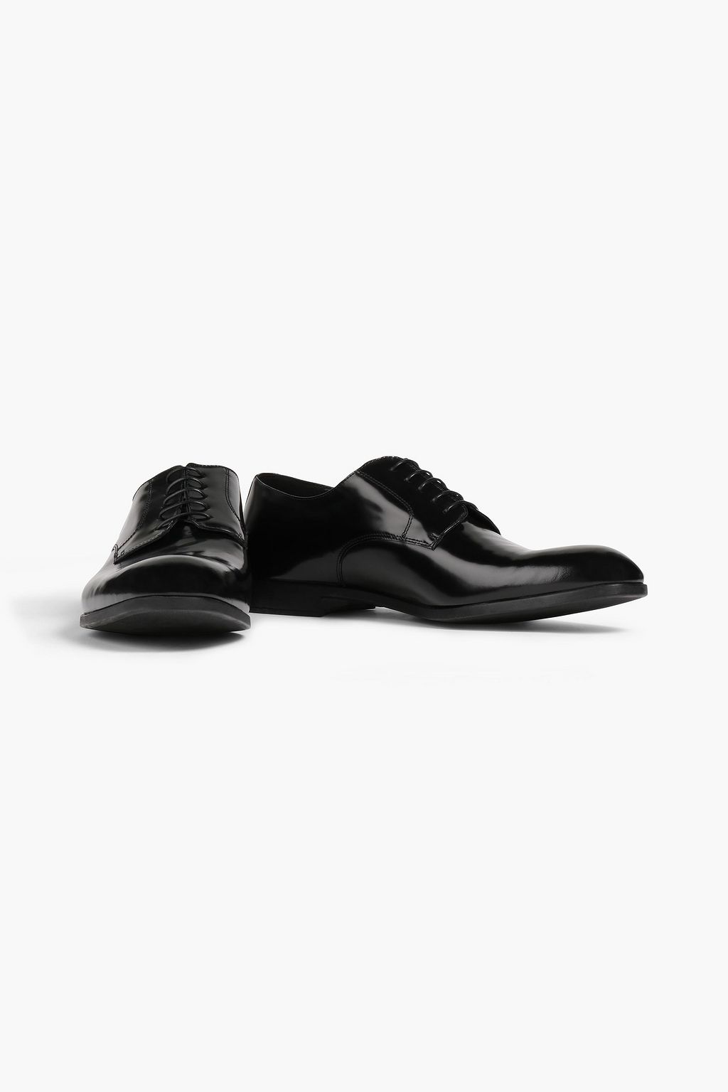 EMPORIO ARMANI Glossed-leather derby shoes