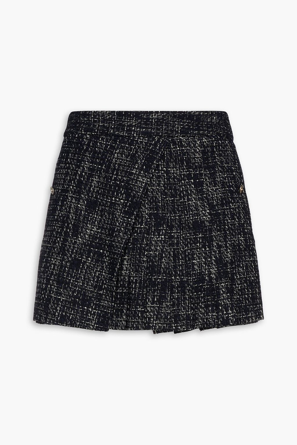 MAJE Layered pleated cotton-blend tweed shorts | Sale up to 70% off ...