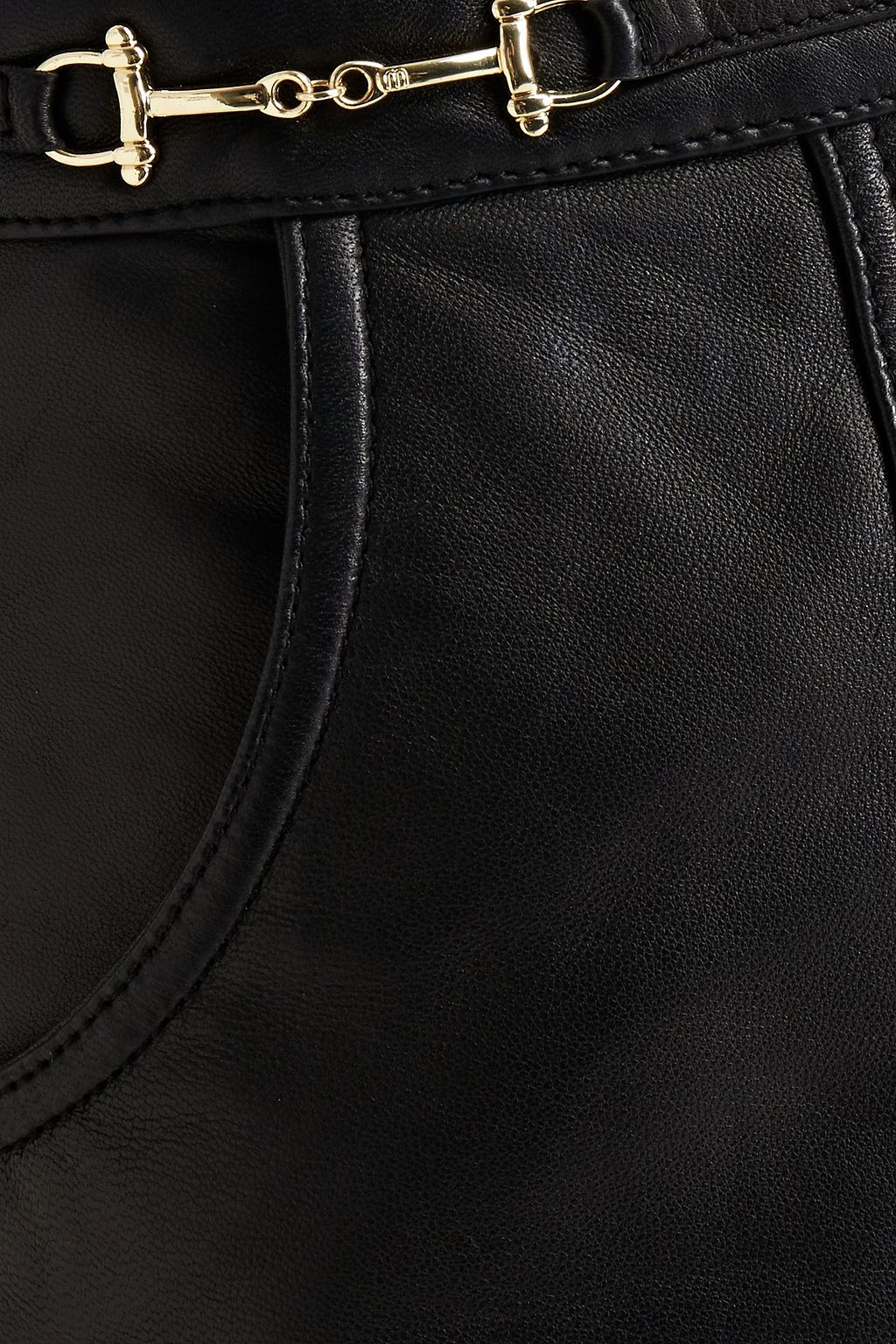 MAJE Embellished leather shorts
