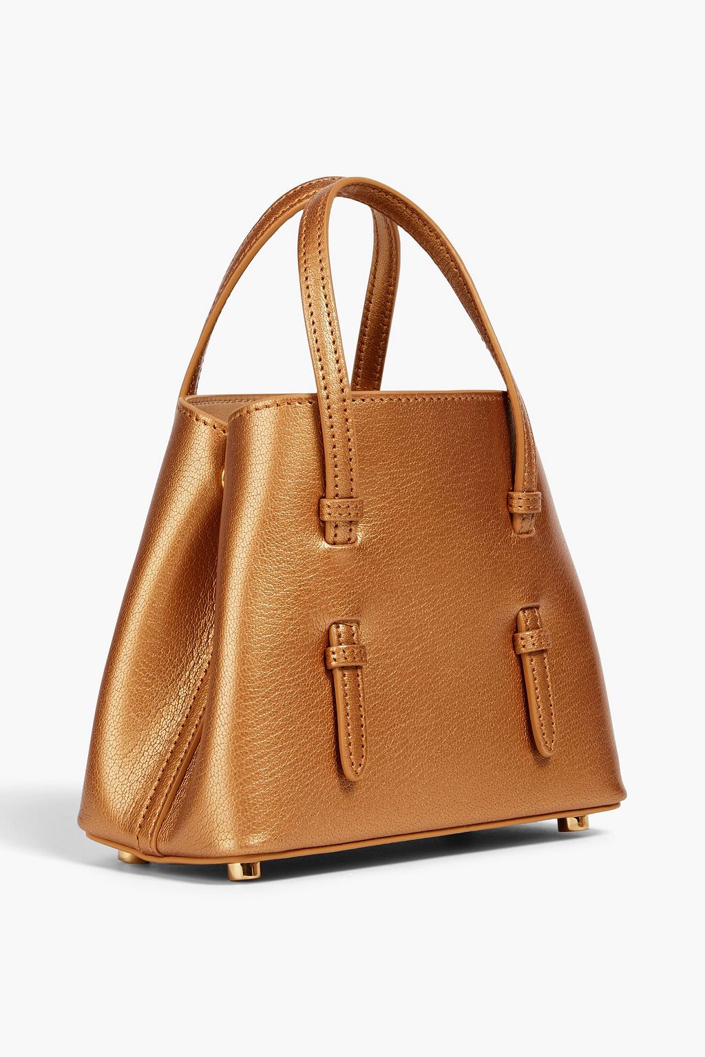 ALAÏA Mina 16 metallic pebbled-leather tote