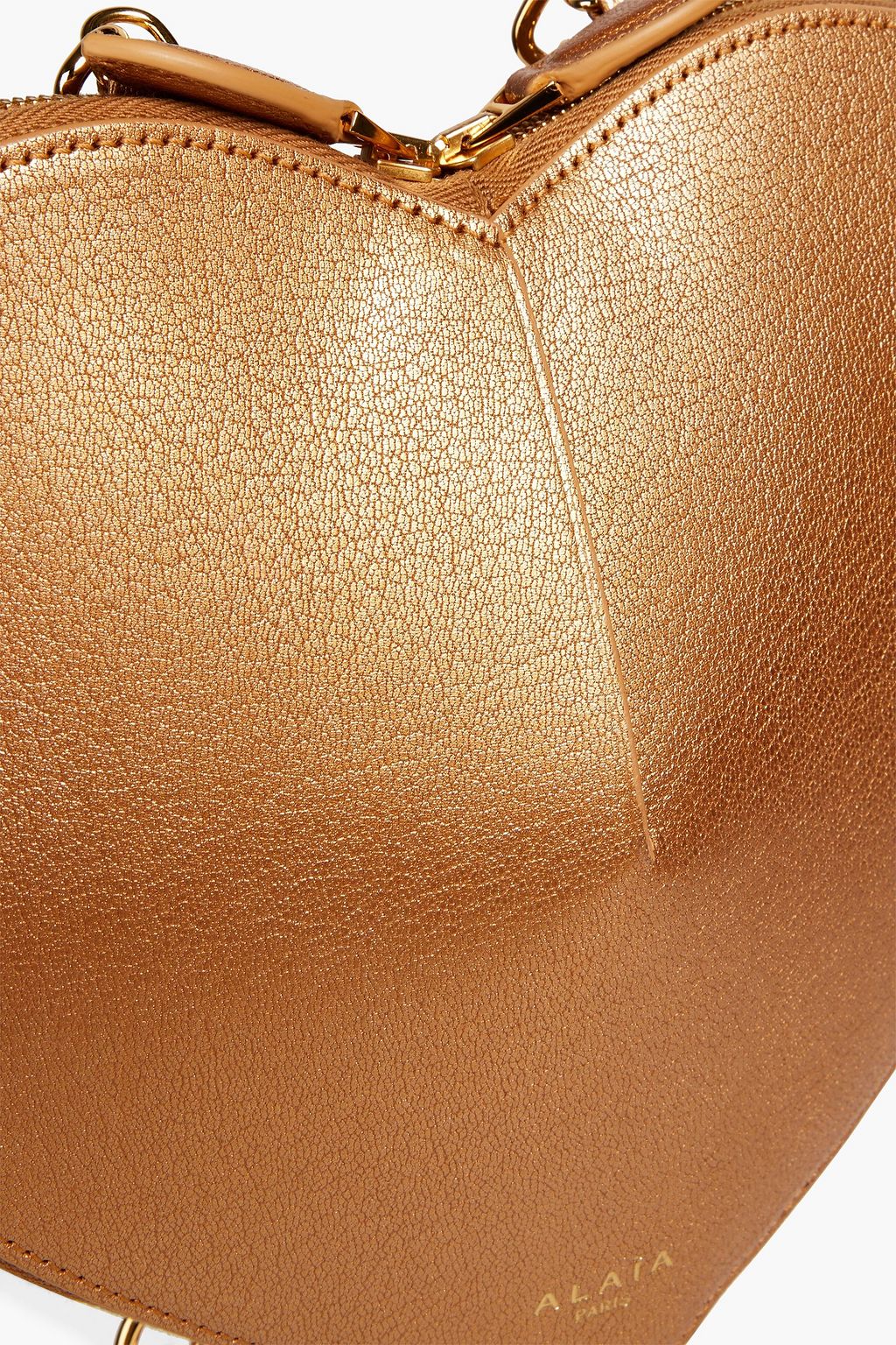 ALAÏA Le Coeur metallic textured-leather shoulder bag