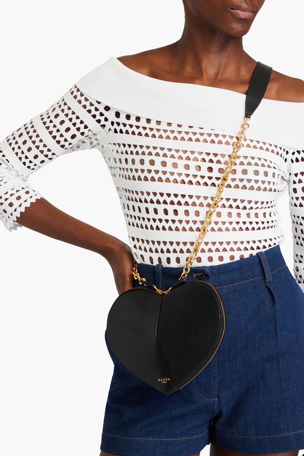 ALAÏA Le Coeur leather crossbody bag