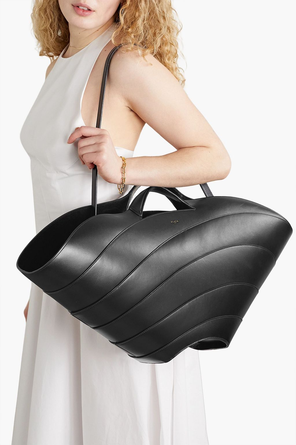 ALAÏA Khaima large paneled leather tote