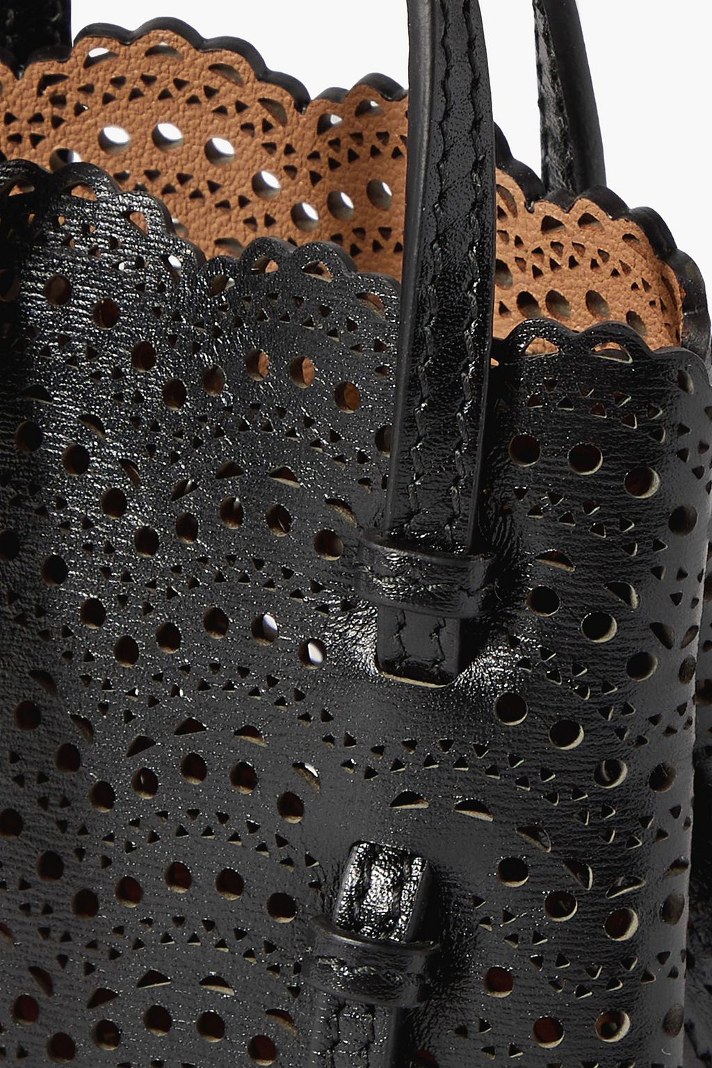 ALAÏA Mina mini laser-cut leather tote
