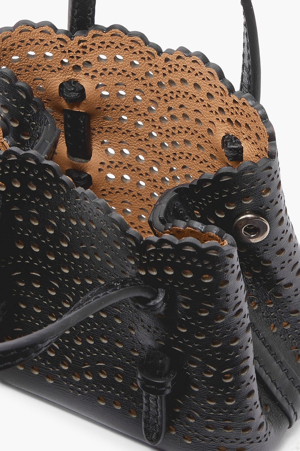 ALAÏA Mina mini laser-cut leather tote