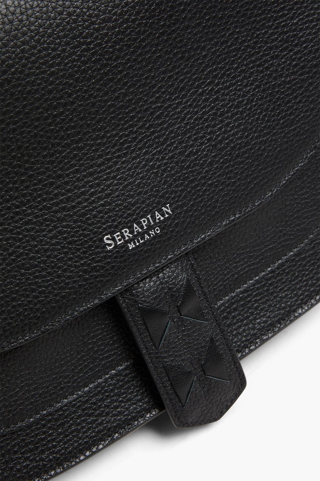 SERAPIAN Luna pebbled-leather cross-body bag