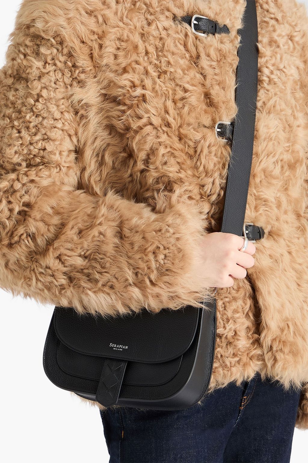 SERAPIAN Luna pebbled-leather cross-body bag