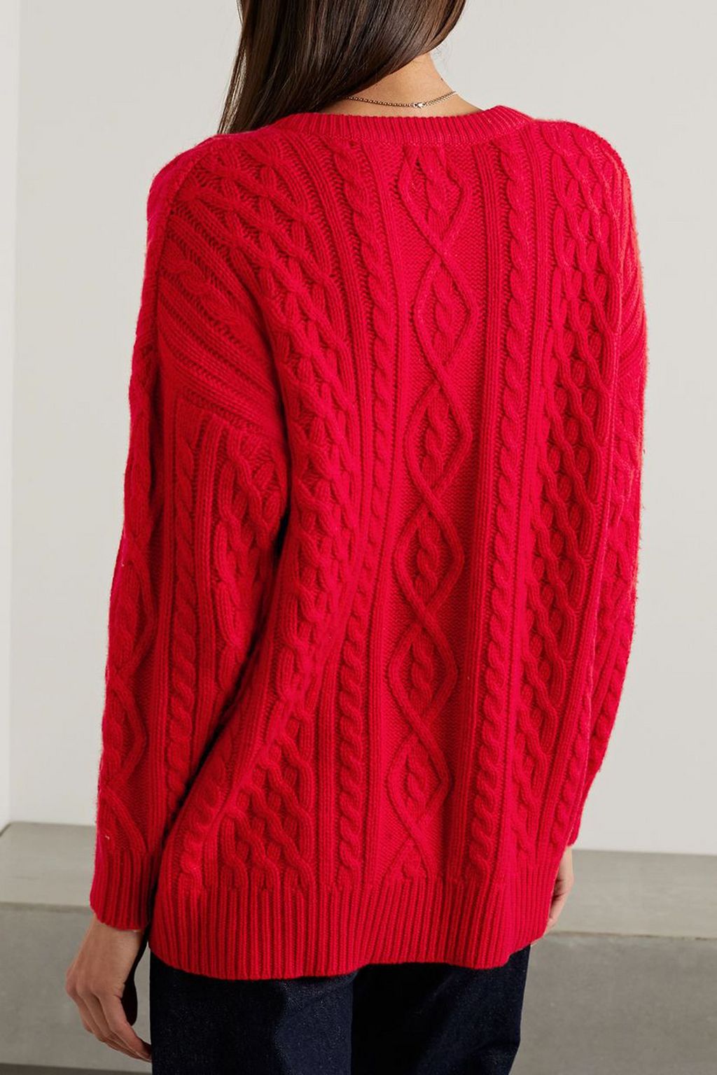 MADELEINE THOMPSON Mulberry cable-knit wool and cashmere-blend sweater