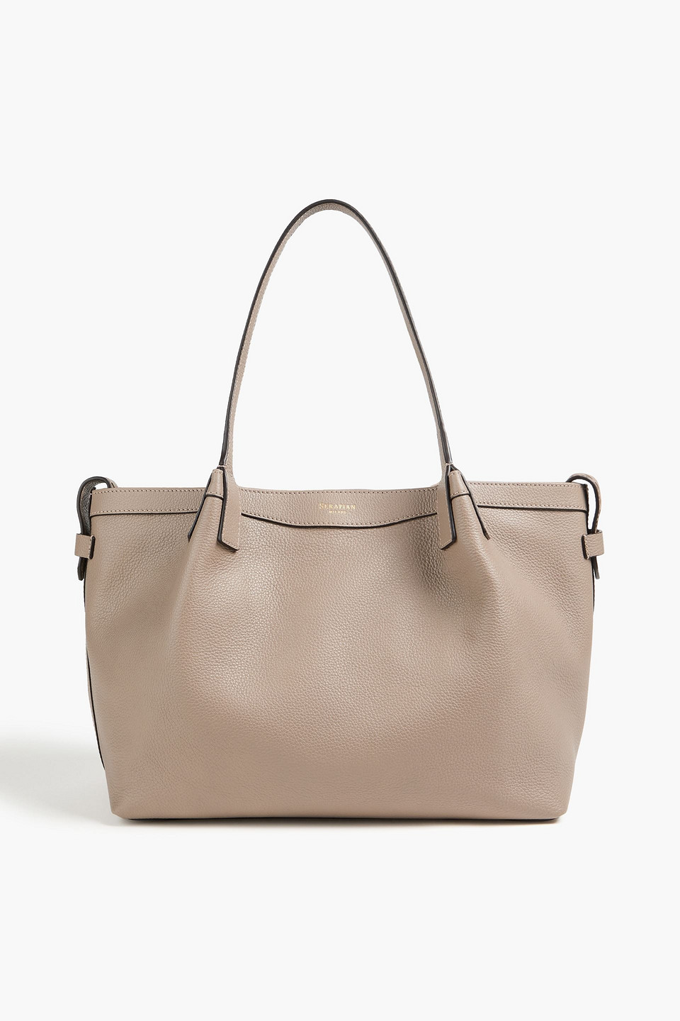 Serapian Secret Pebbled-leather Tote In Brown