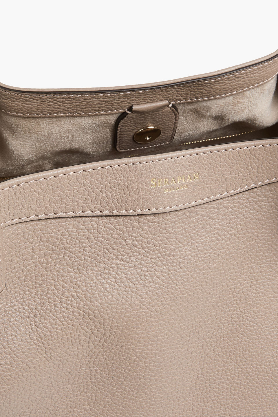 Serapian Secret Pebbled-leather Tote In Brown