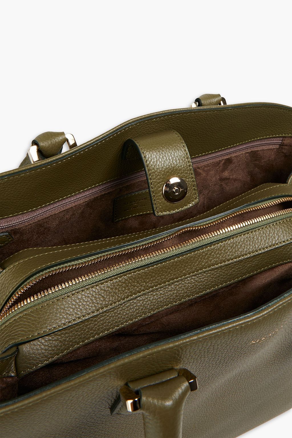 SERAPIAN Luna pebbled-leather tote